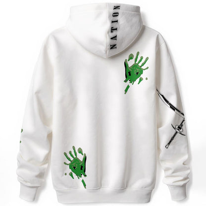 Slitt Slitt Hoodie - White/GREEN