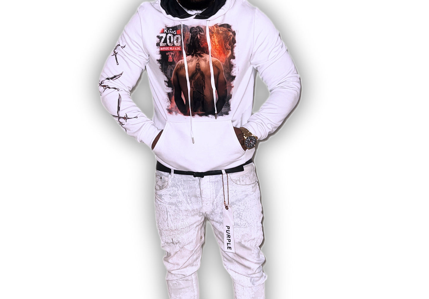 Warriors Walk Alone Hoodie - White